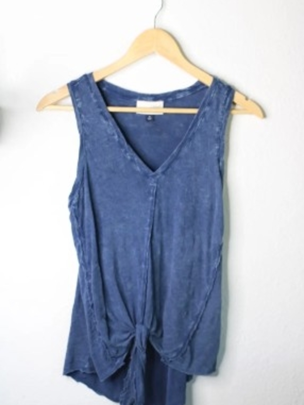 Universal Thread Blue V-Neck Tie-Front Tank